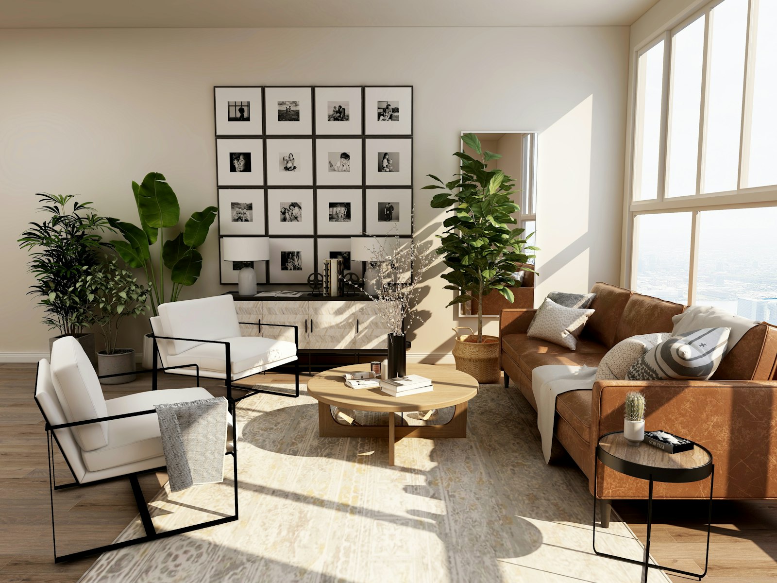 Bright smart-home living interior — UAE PropTech lifestyle cue