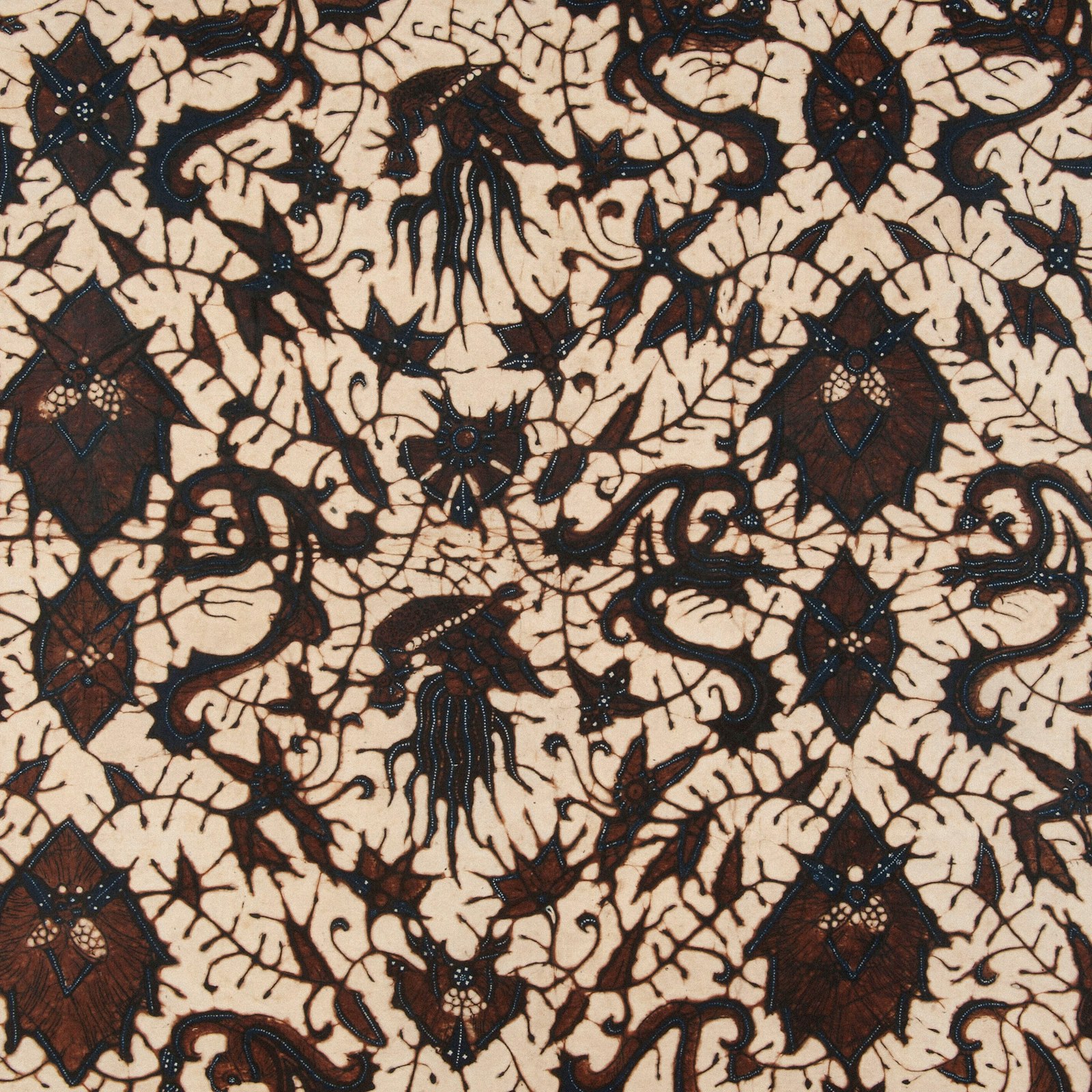 Intricate batik textile pattern close-up — kids fashion & craft brandable