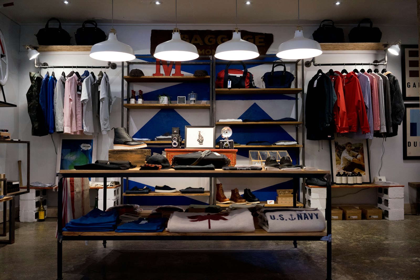 Boutique retail interior with product shelves — consumer beauty editorial, natural light